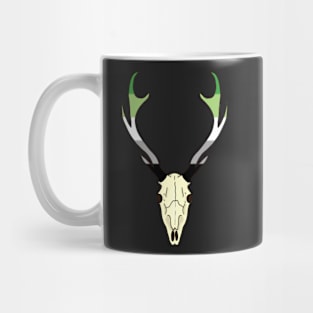 Aromantic Pride Deer Skull Mug